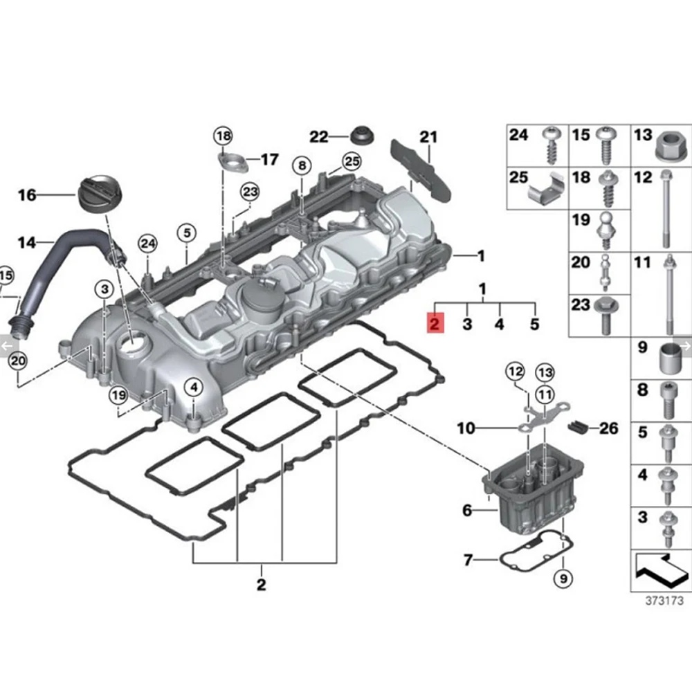 Valve Cover Gasket Set Fits for BMW F20 E88 E90 F30 F32  X5 X3 X6 N55 M4 3.0L 11127587804