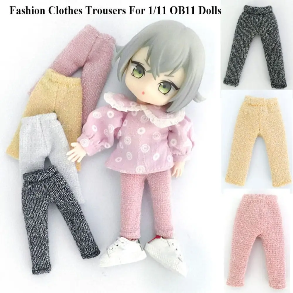 Fashion Doll Clothes Doll Pants Gift Toys Cute Mini Slim Leggings Doll Accessories for 1/11 OB11/Obitsu11Dolls/1/12Bjd Doll