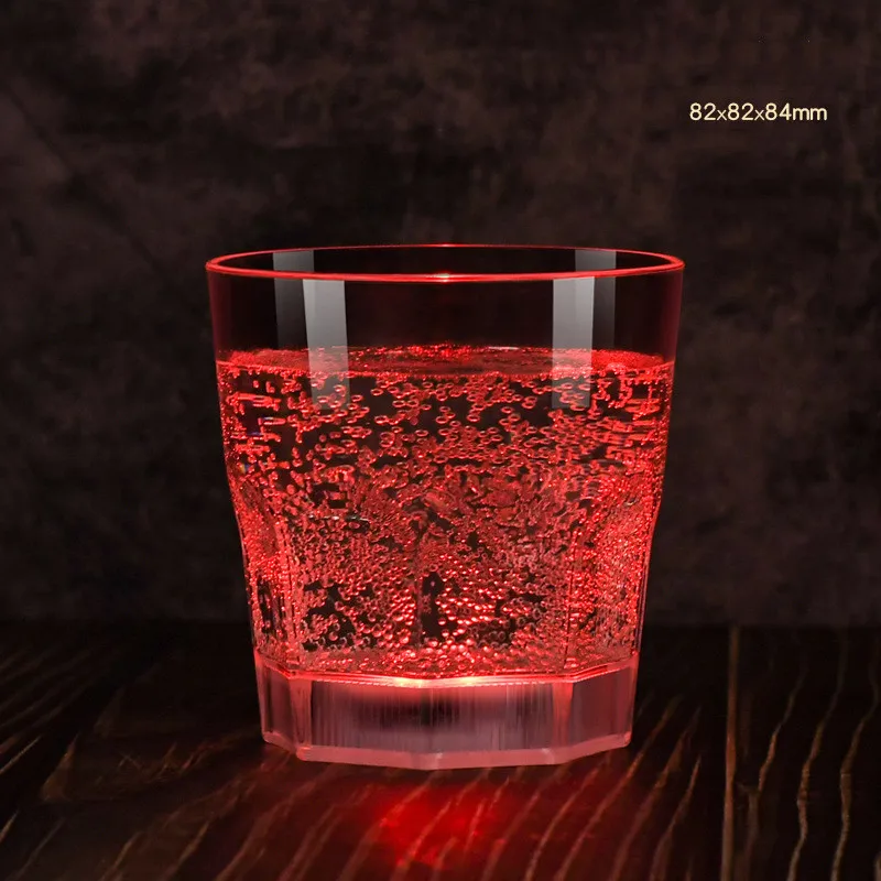 Verres à whisky lumineux LED, 6 pièces, clignotant standardisé pour fête, bar, boîte de nuit, clics, Noël, mariage, verre à vin w001