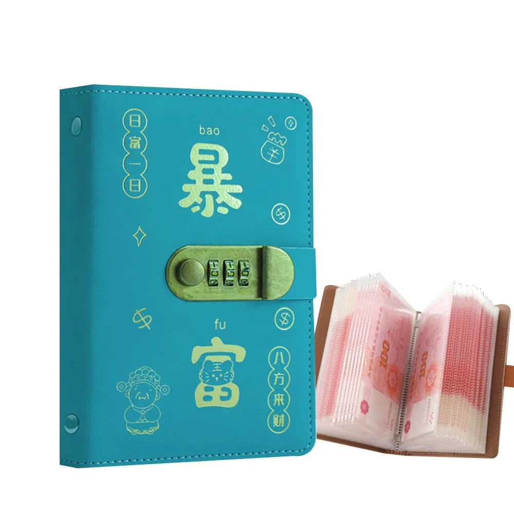 

With Password Lock 100 Envelopes Money Saving Challenge Save Money Get Rich Savings Binder Waterproof PU