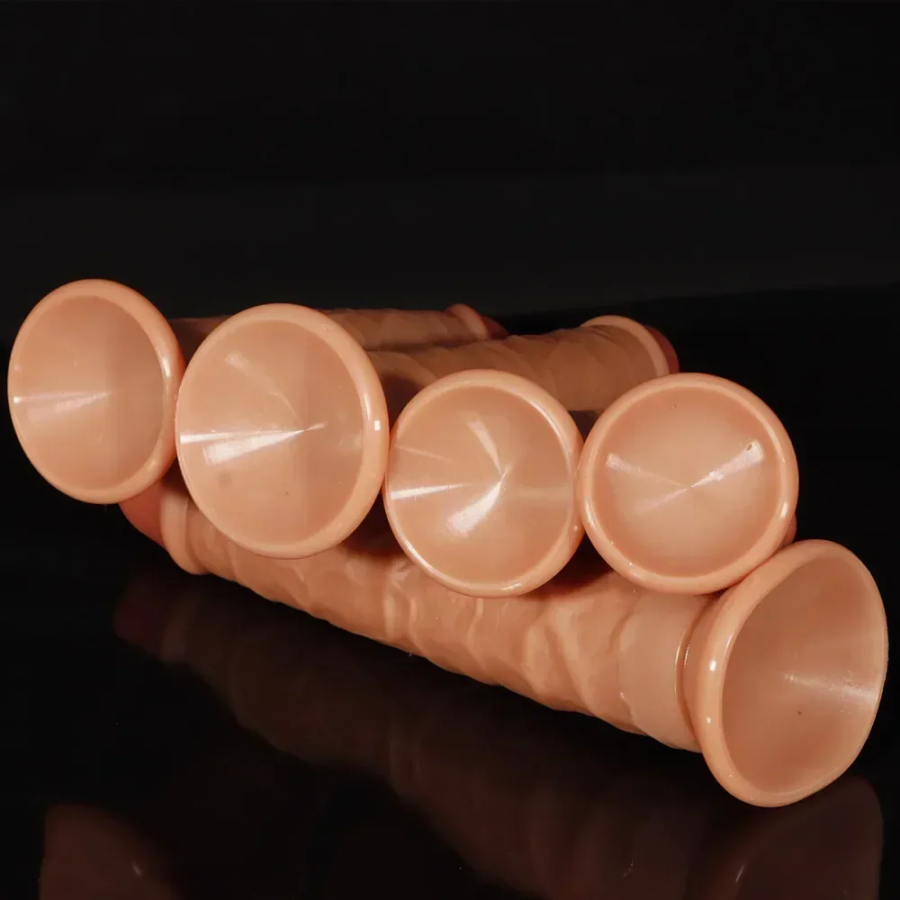 5 Sizes Double Layer Silicone Dildo Realistic Fake Long Penis Butt Plug Adult Sex Toys For Woman Men Vagina Anal Massage Tools