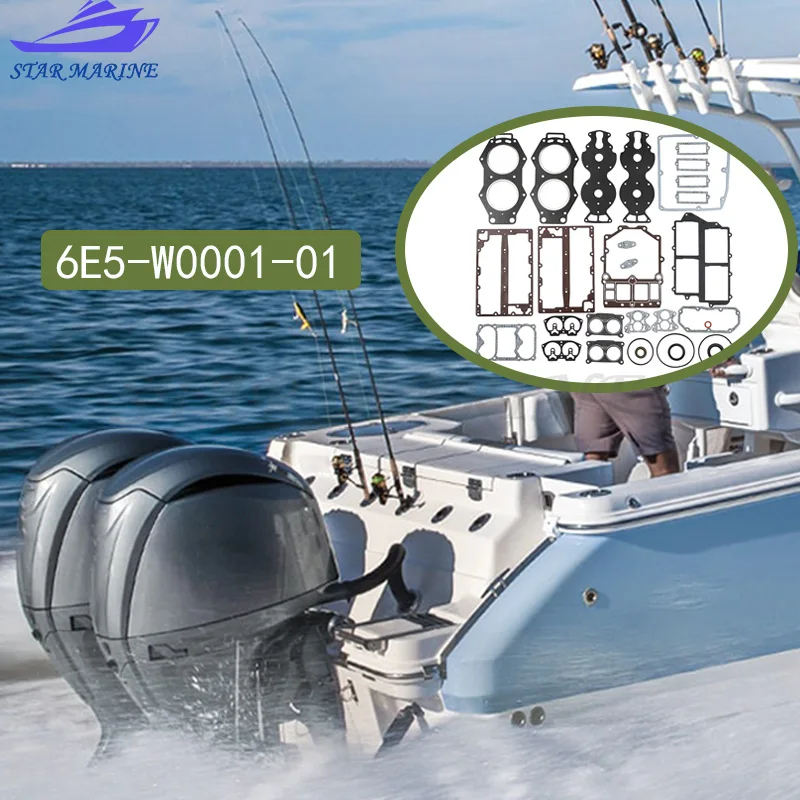 

6E5-W0001-01 Комплект прокладок головки электропитания для подвесного мотора Yamaha 2T V4 115-130HP 6E5-W0001-A2 6F3-W0001