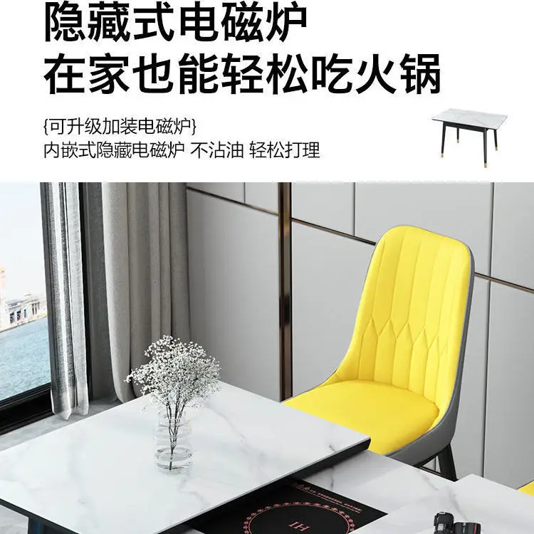 لائحة، طاولة طعام قابلة للسحب، منزلية، شقة صغيرة، بساطة حديثة، كرسي من الخشب الصلب، مع طباخ التعريفي #5