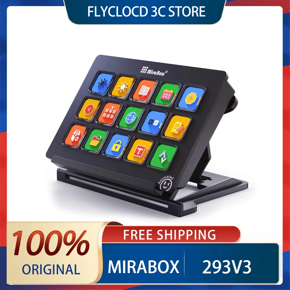 Mirabox 293v3 Stream Deck Customized Keypad Macro Programming Lcd Button Visual Screen Visual Highlight Accessories For Office