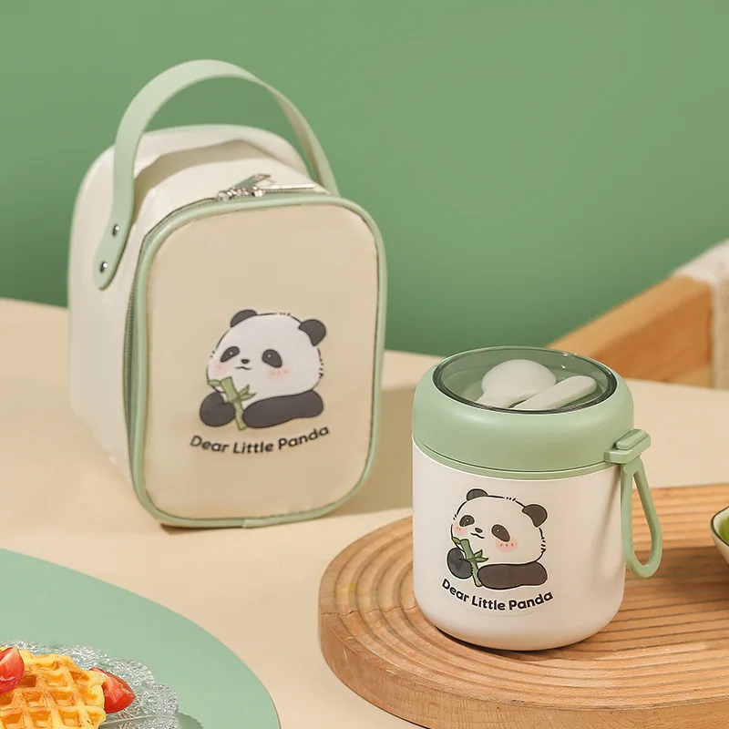 530ml Stainless Steel Lunch Box Cute Rabbit Bear Food Thermal Jar Insulated Soup Cup Container Bento Box For School Children