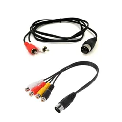 5 Pin Male Din Plug to 2 Dual RCA Male /4 RCA Female Plug Audio Cable Adapter For Quad Stereo Systems 30CM 50CM 150CM