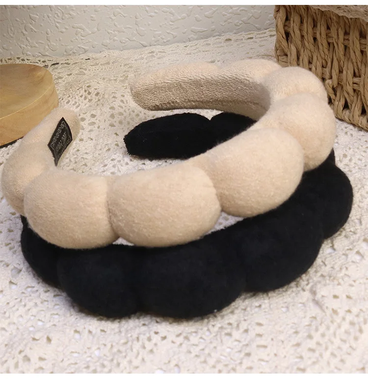 Modische Mikrofaser-Wascharmbänder, Haargummis, bauschiges Stirnband, Spa-Blasen-Stirnband zum Waschen von Gesicht, Make-up, Dusche, Hautpflege – Detail 5