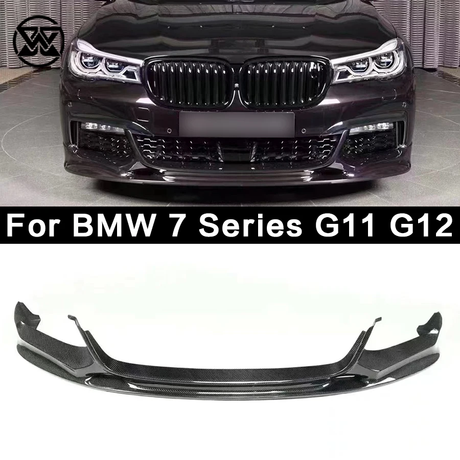 Carbon Fiber Front Lip Diffuser For BMW 7 Series G11 G12 2016-2019 Car Front Bumper Lip Chin Spoiler Splitter Body Kit