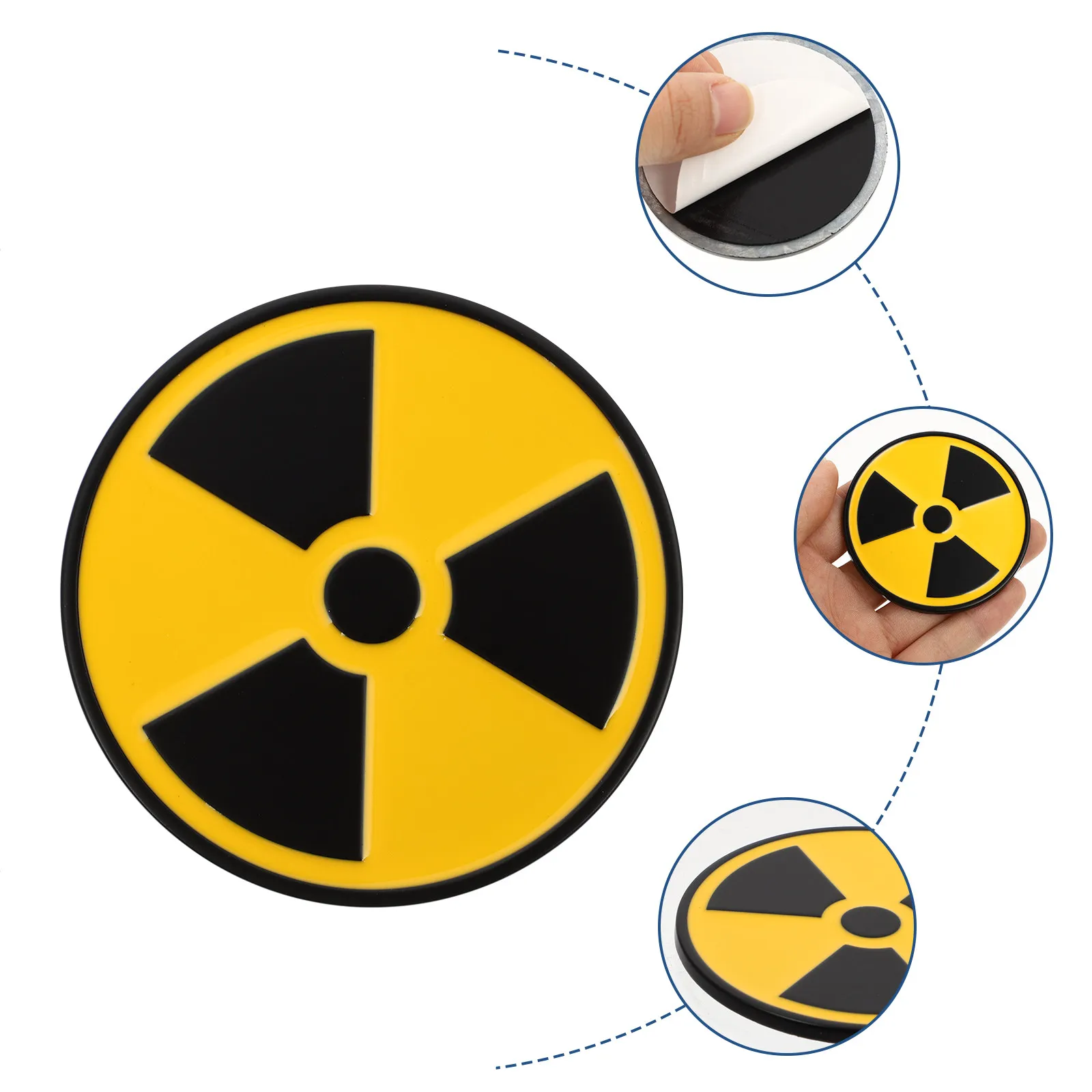 

Radiation Symbol Decal Car Body Sticker Self Adhesive Metal Paster Warning Stickers For Cars Motorbikes Practical Use