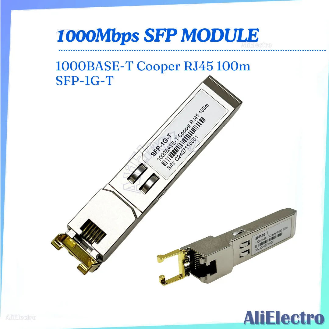 1G SFP Module RJ45 Switch GBIC 100M Fiber Tool Copper Compatible with Cisco Mikrotik Ethernet Switch FTTH SFP