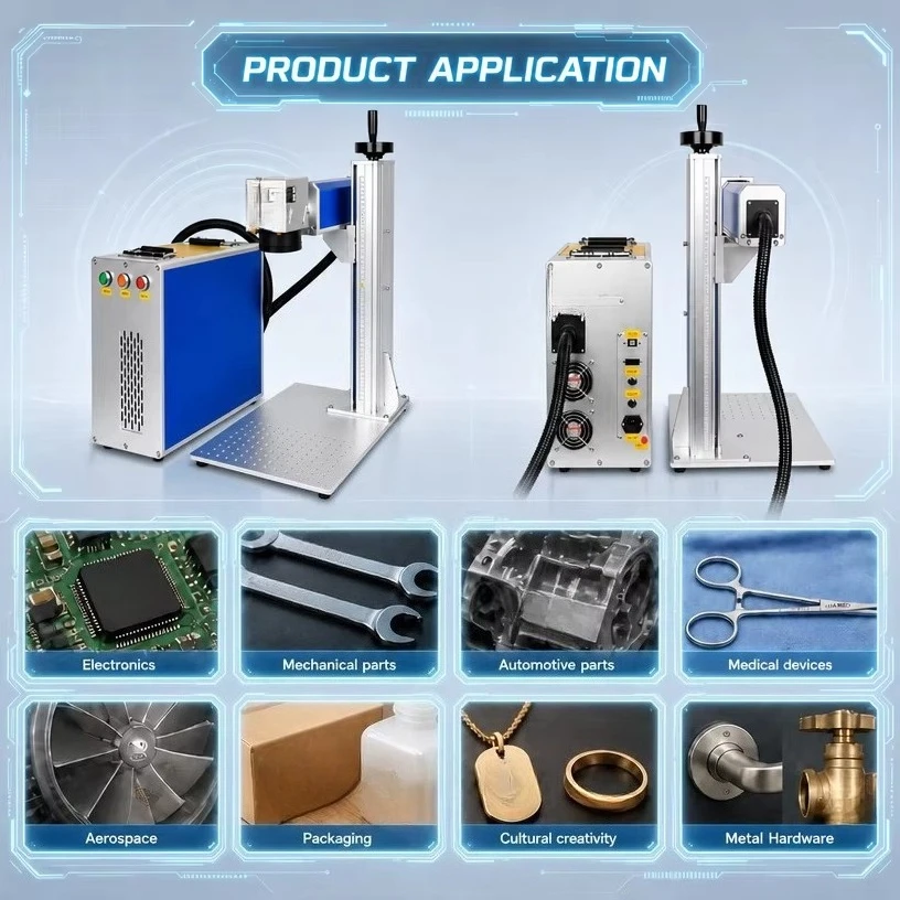 SJ-50w 60w 100w 200w Raycus MAX JPT   Marking Machine CE Deep Engraving Jewelry Gold Silver Cutting Metal 3D  Engraver