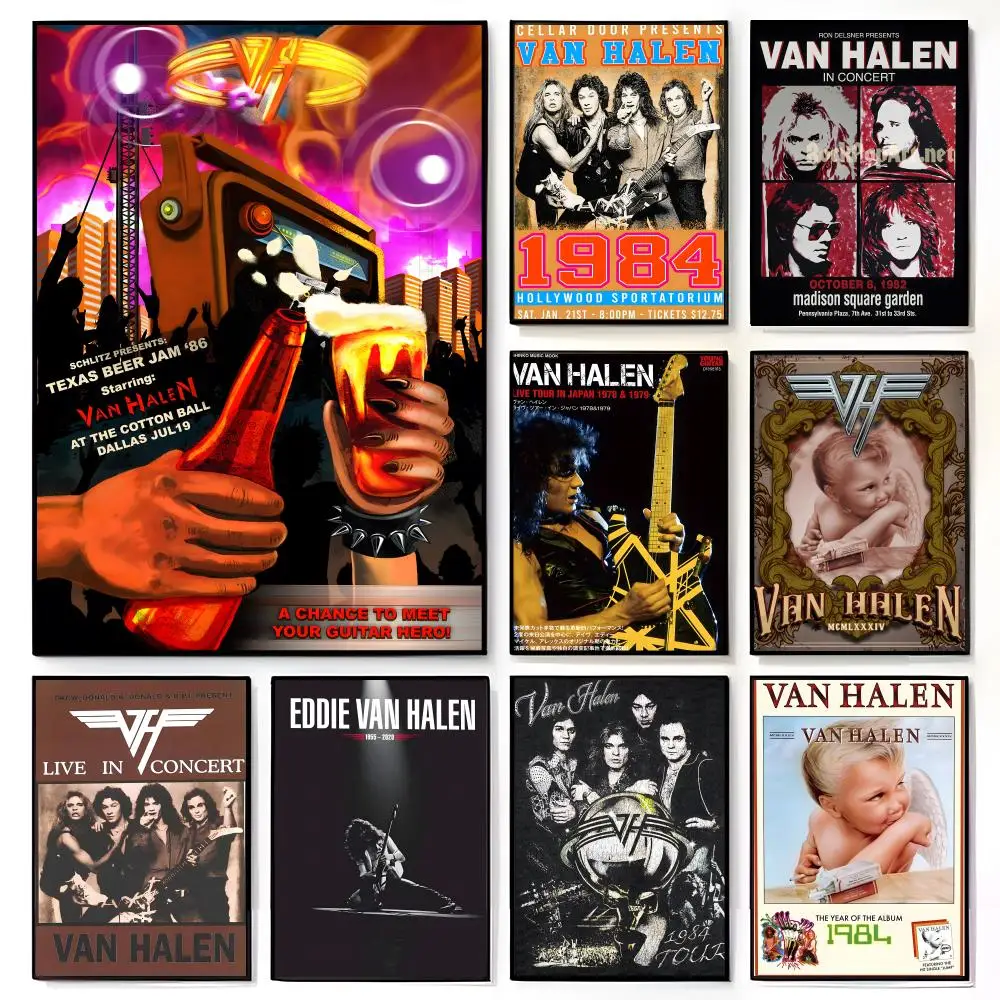 Legendary American Rock Band V-Van H-Halen Poster American Film Mural Home Childrens Room Wall Decor Print