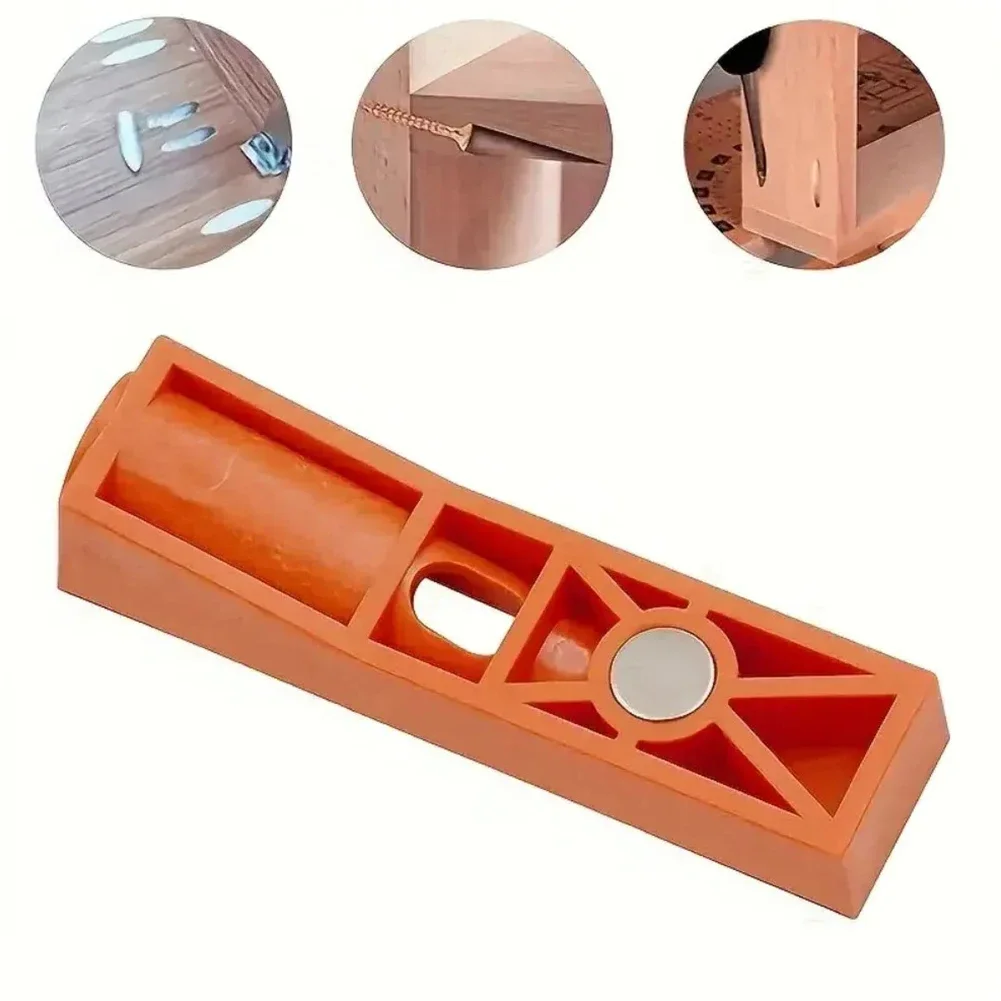 Orange 15 Degree Angle Drill Guide Set Nylon Pocket Hole Puncher Locator With Strong Magnet For Woodworking DIY Board Splicing T