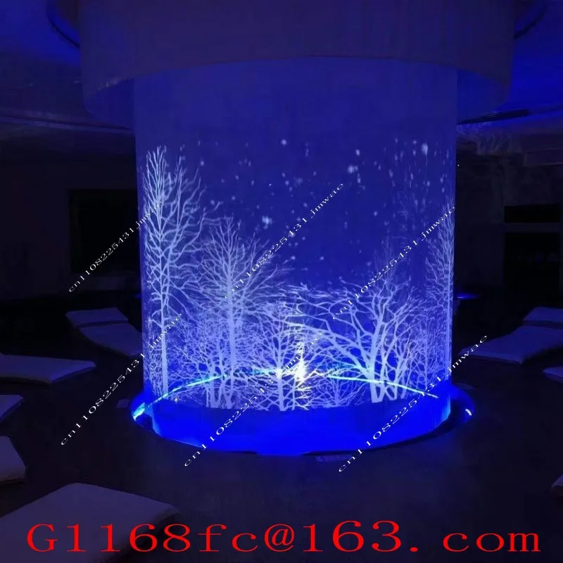 Holographic Projection Screen, Electric Lifting Wedding Banquet Hall, Large Stage, Naked Eye 3D Pole Hanging Screen