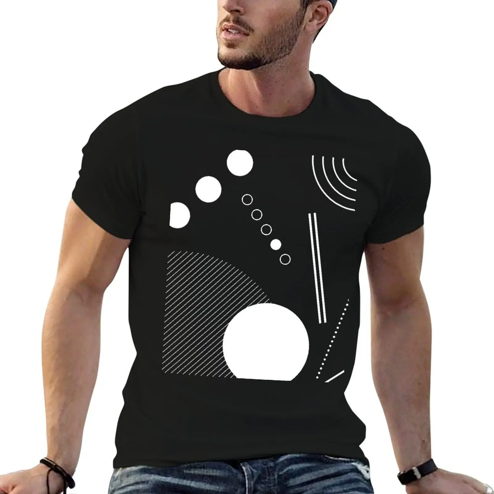 

Abstract Circles and Lines Design T-Shirt hippie clothes rapper graphic tees Blouse vintage t shirts Men's t-shirt