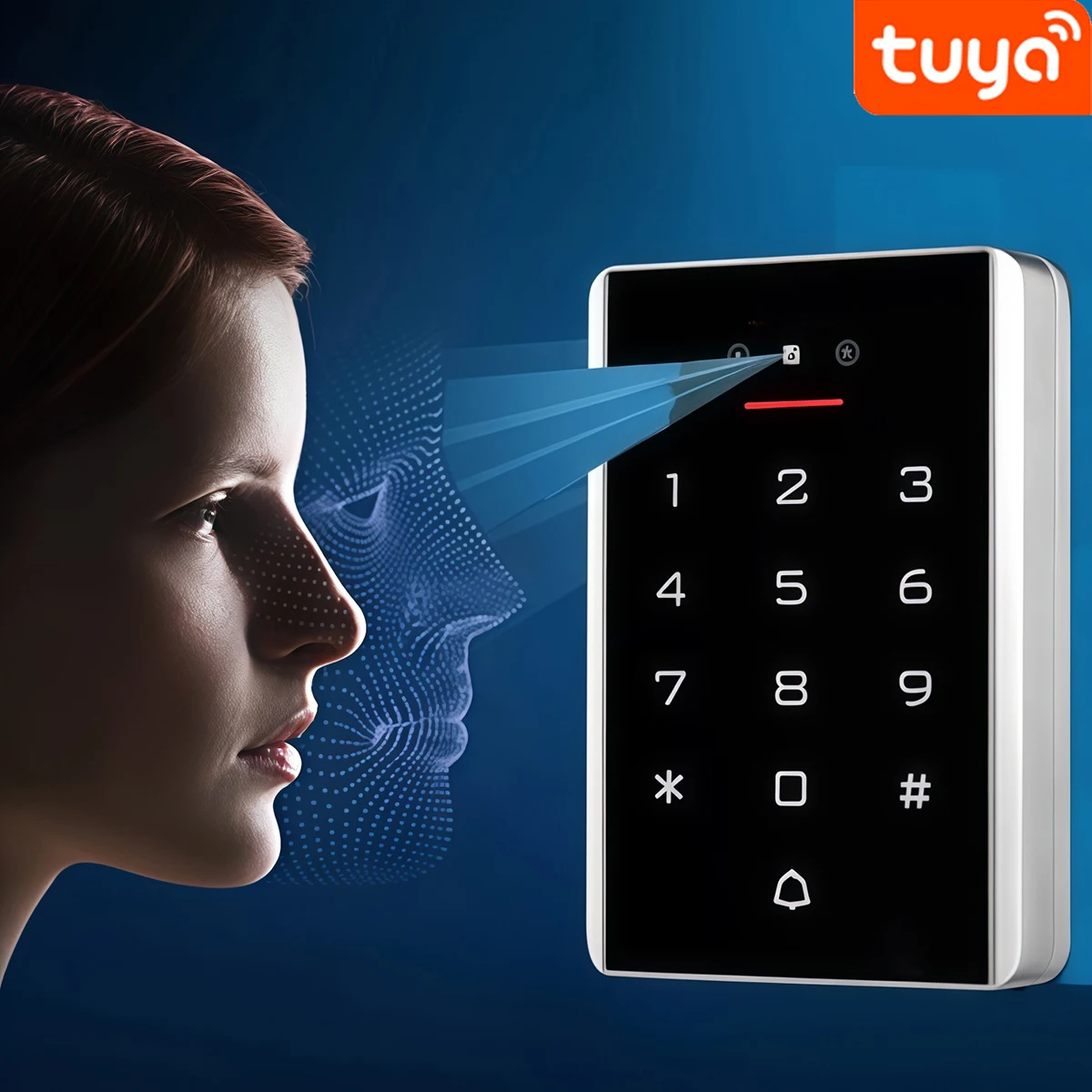 

IP68 Водонепроницаемый Wi-Fi Tuya 3D Распознавание лиц Открытая система контроля доступа Клавиатура Металлический корпус Бесконтактный RFID/EM Блокировка открывания