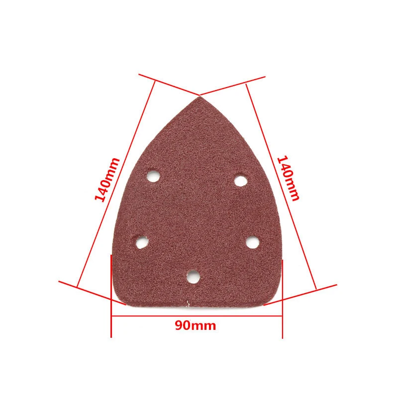 Sandpaper Triangle Sander Disc 140x90mm 40 Grit~400 Grit 5-hole Triangular Sandpaper for Abrasive Tools