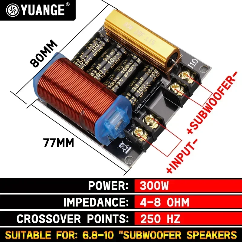 300W-1100W Family grade pure heavy bass divider, 6.5 ", 8 ", 10 ", 15 ", 18 "low frequency speaker, filter cross 250HZ, performa