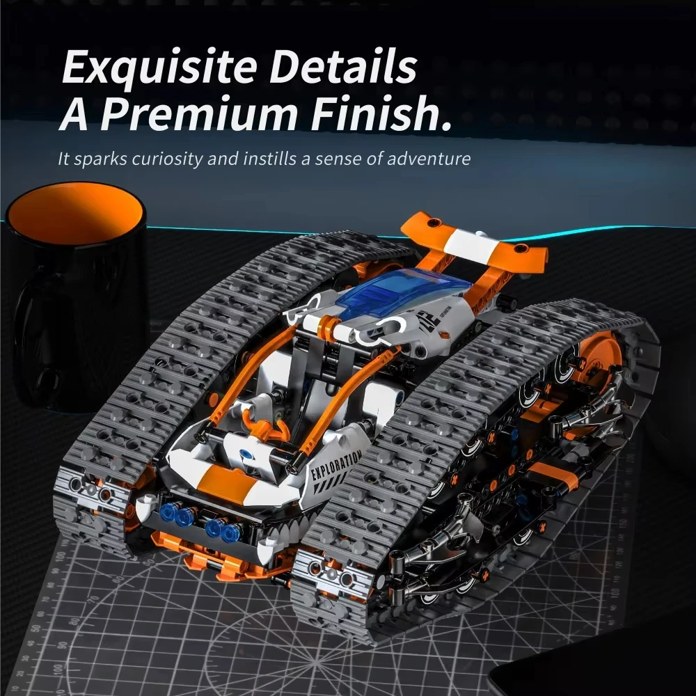 

Interactive Smart Tank Model Kit, DIY Building Blocks with APP Control & Realistic Moves, Creative Gift for Kids & Teens