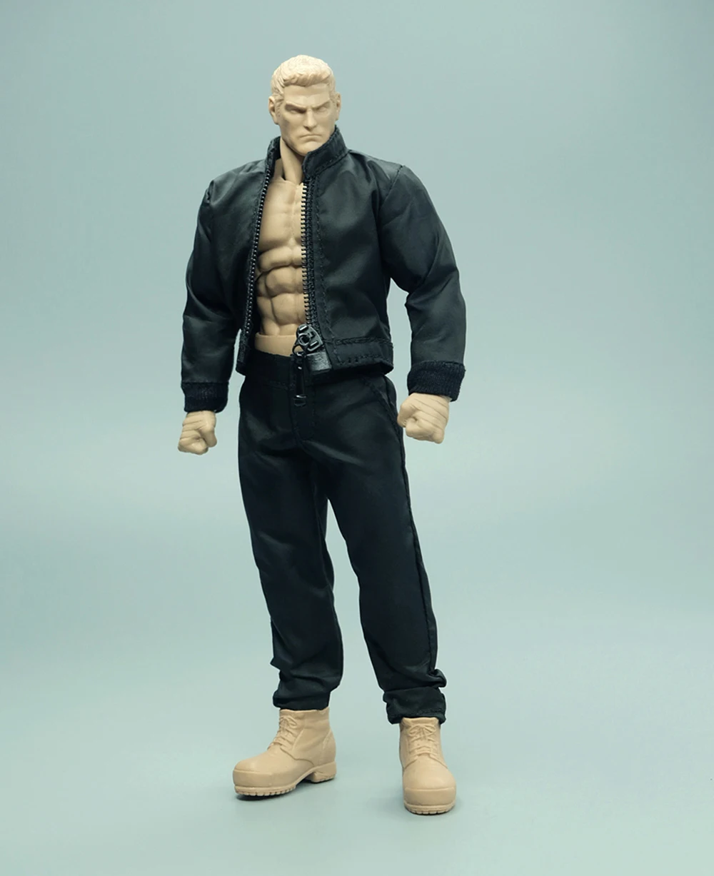 

3ATOYS Fashion 1/12th Black Jacket Coat Casual Pant Model for 6" VTTOYS Muscle Strong Body Action Figure Collectable