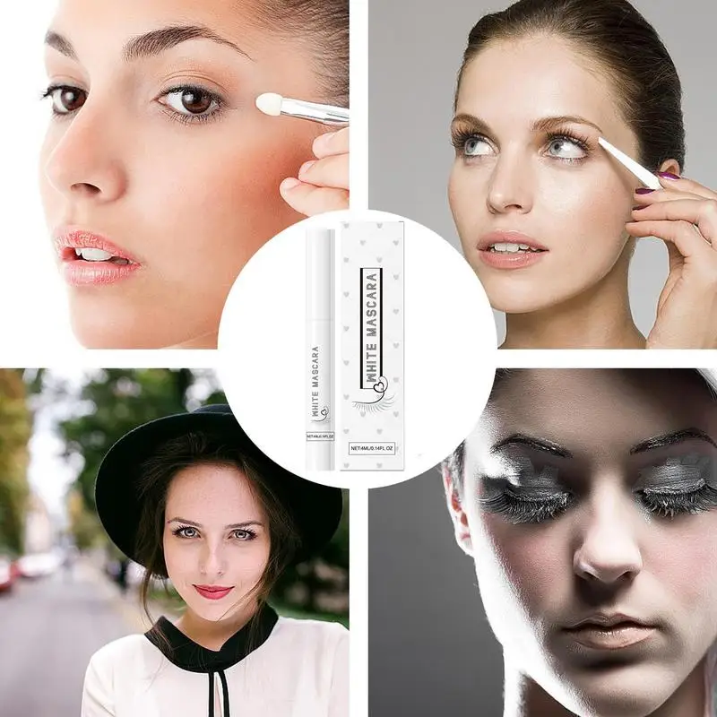 Mascara da donna di colore bianco Mascara colorato bianco impermeabile Ciglia volumizzanti Trucco Trucco da donna a lunga durata Curling Beaut