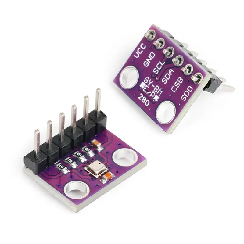 A93E-6PCS BME280 3.3V Sensor Module Atmospheric Pressure Temperature Humidity Sensors I2C SPI Breakout GY-BME280
