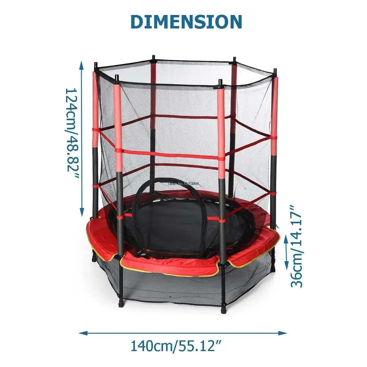 Household Child Safety 140 cm Trampoline Round Bouncing Bed With Protective Net Bouncing Bed Indoor Fitness Equipment