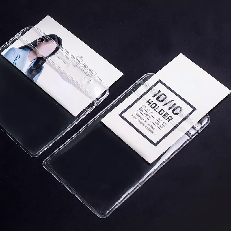 

Transparent Staff Work Card Holder with Neck Strap Retractable Clip Badge Reel Employee's Card Cover Case Lanyard ID Name Card