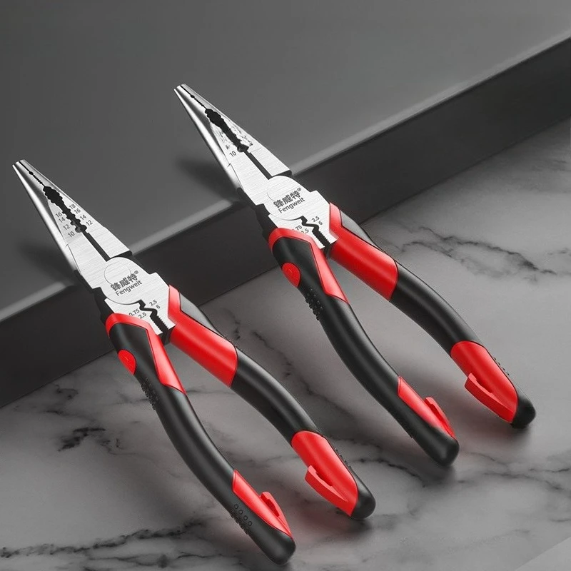 

8-дюймовые многофункциональные острогубые плоскогубцы, плоскогубцы для зачистки и обжима проводов, промышленные плоскогубцы