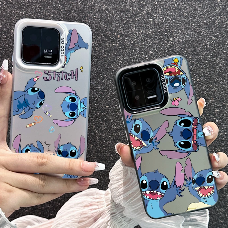 

Stitch Angel Cute Art Disney For Xiaomi Mi 11 12T 13T Poco F4 F3 X3 X5 C51 C50 M3 M5S Pro Lite 5G Colorful Silver Cover