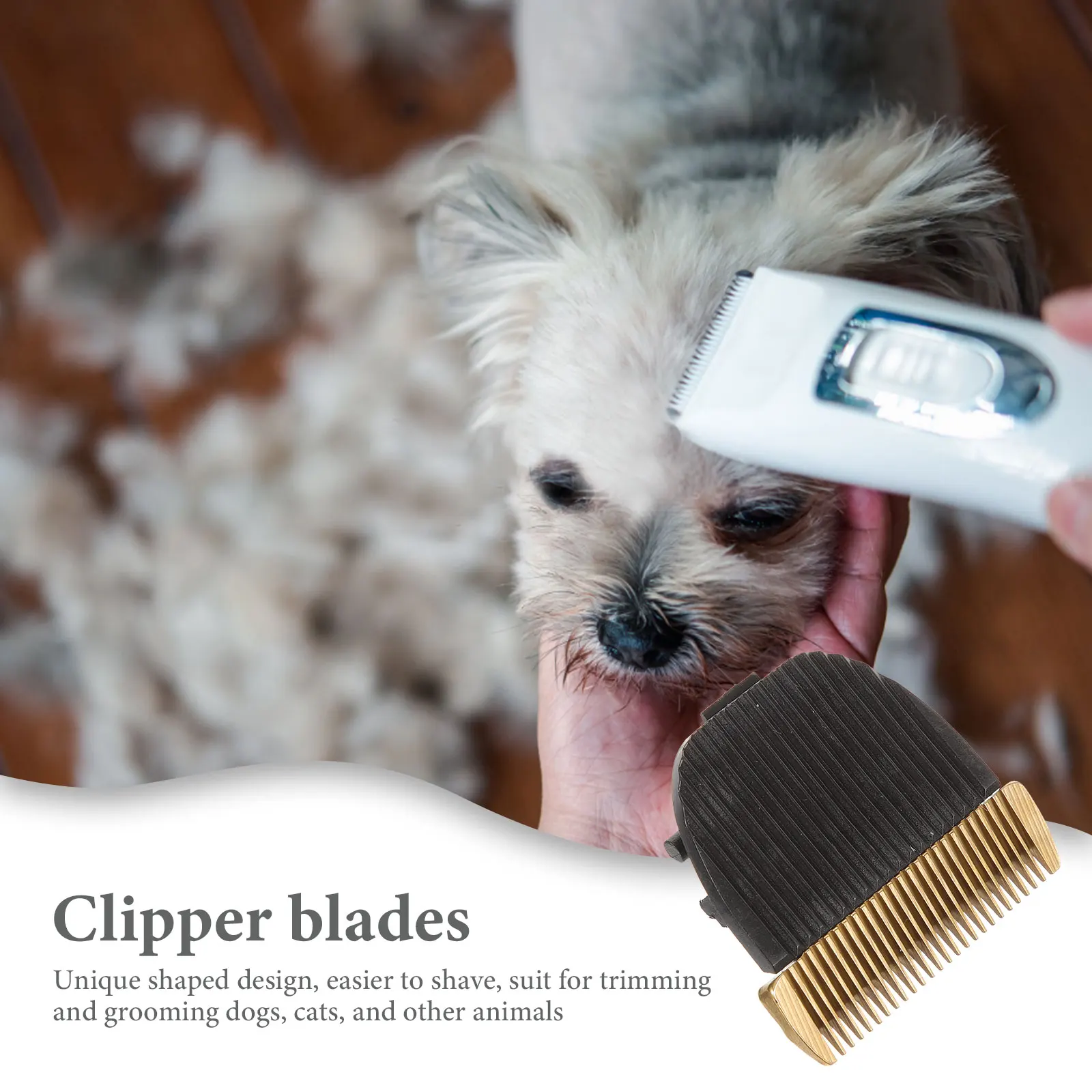

A shaped Large Blade Replacement for Trimmer Accessories Dog Grooming Shaver Head Durable Clipper Blades Plastic Steel Materials