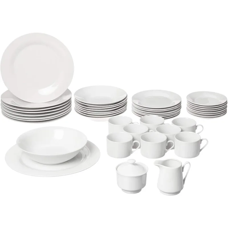 Simply Round 45 Piece Dinnerware Set, White