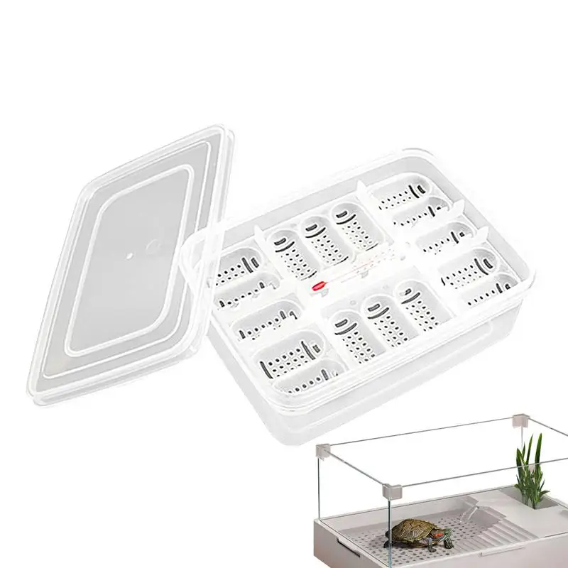 Reptile Egg Incubator Box 16 Grids Transparent Egg Hatching Incubator Incubation Box Hatching Tray Hatching Case for Gecko