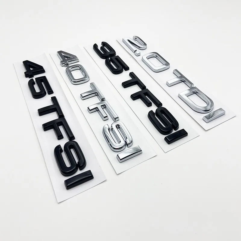 3D Flat Letters ABS Emblem 2.0TDI 35TFSI 40TFSI for Audi A3 S3 Car Trunk Lid Nameplate Badge Logo Sticker Chrome Glossy Black