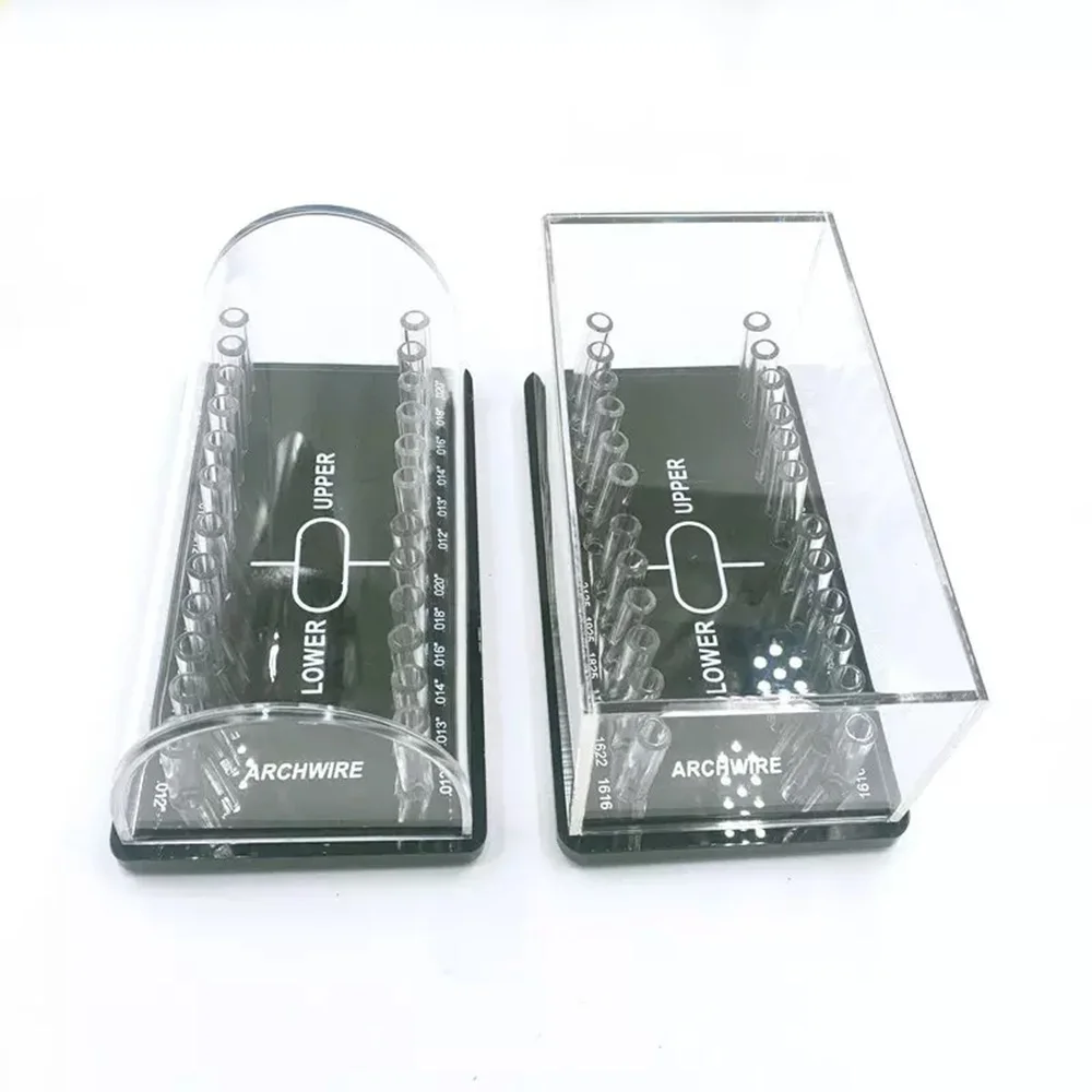 1Pc Dental Ortho Arch Wire Placement Box, Acrylic Transparent Organizer for Round/Rectangular Archwires Dentistry Materials