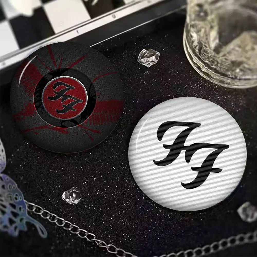 Rock Band F-Foo F-Fighters 32/44/58mm Round Cartoon Brooches Handmade Pins For Backpack Jewelry Accessories Gifts Creative Badge