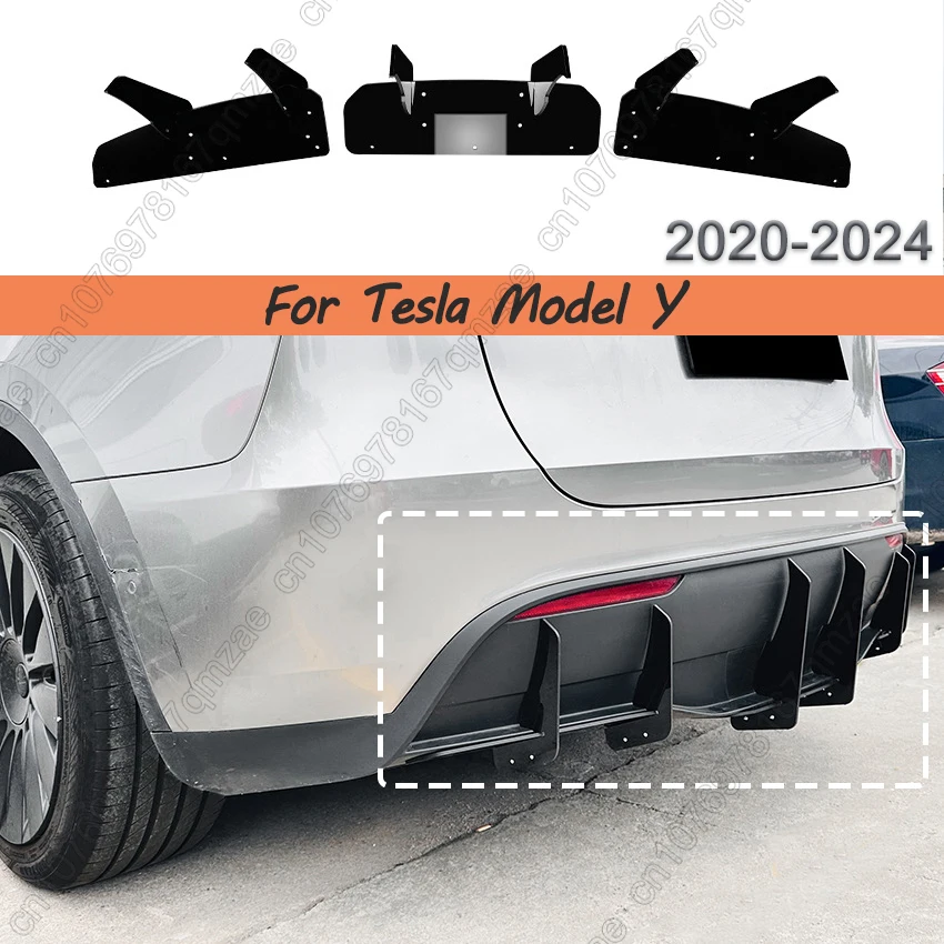 

Задний бампер, диффузор для подбородка для Tesla Model Y 2020-2024, аксессуары, автомобильный спойлер, лезвие ветрового ножа, комплект кузова, авто внешние детали