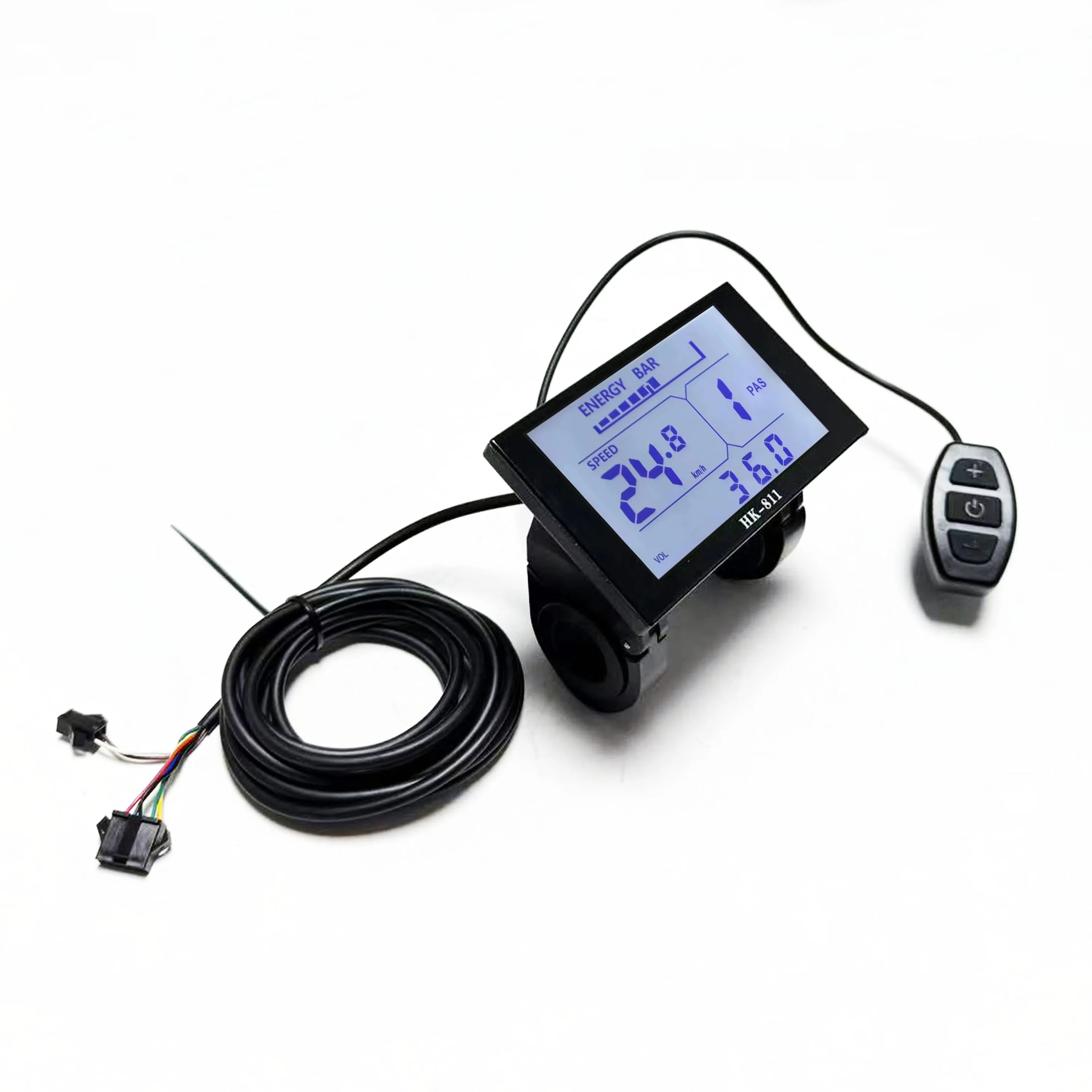 Horizontal HK811 Screen for UART NO.2 Serial Communication Protocol 24V/36V/48V/60V E-Bicycle Multifunctional LCD Display Panel