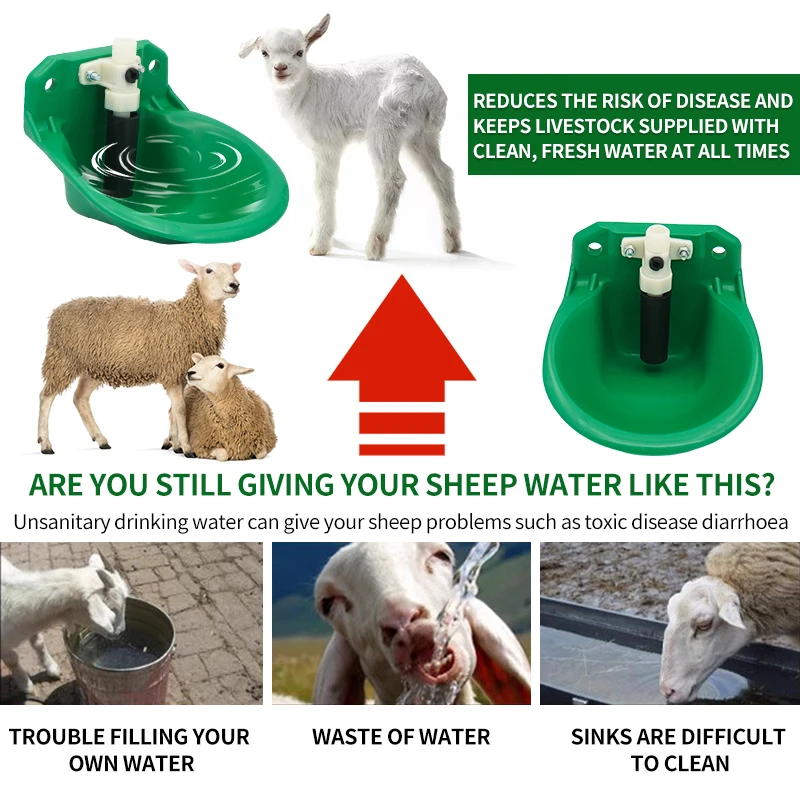 Automatic Goat Sheep Water Drinker Bowl Cattle Cow Pig Drinkers With Valve Animals Drinking Fountains Farm Equipment