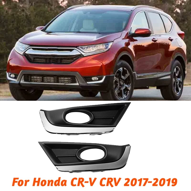 1Pair Front Halogen Fog Lights Trim Cover Driving Lamps W/Wiring Kit For Honda CR-V CRV 2017-2019 HO2593141 HO2592141