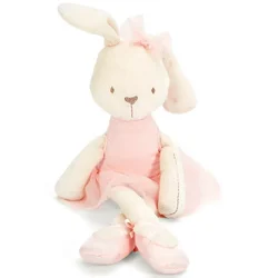 Cute Stuffed Plush Rabbit Toy For Baby Girls Kids Soft Kawaii Toy Children Big Bedding Pillow Baby Girls Bow Dress Pets Toys