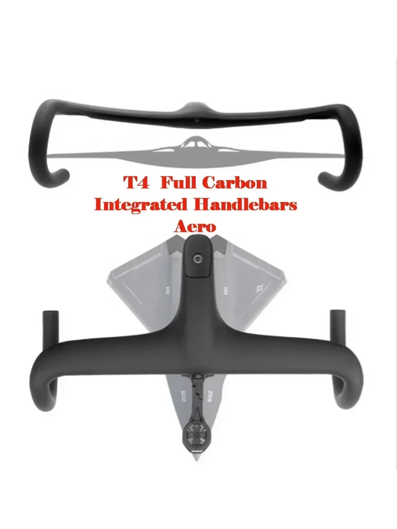 AliExpress NONE T4 Full Carbon Fiber Fully Internally Routed Road Bicycle Integrated Handlebar, with a Full Set of Accessories and GPS Bracket
