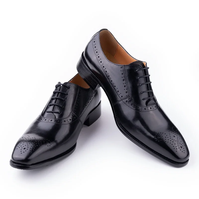 

Big Size Handmade Men's Oxfords Leather Men Shoes Whole Cut Fashion Casual Pointed Toe Formal Business Male Wedding Dress Shoes