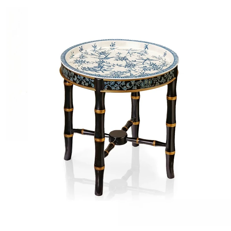 Ceramic bamboo joint round table, tea room living room home study side table