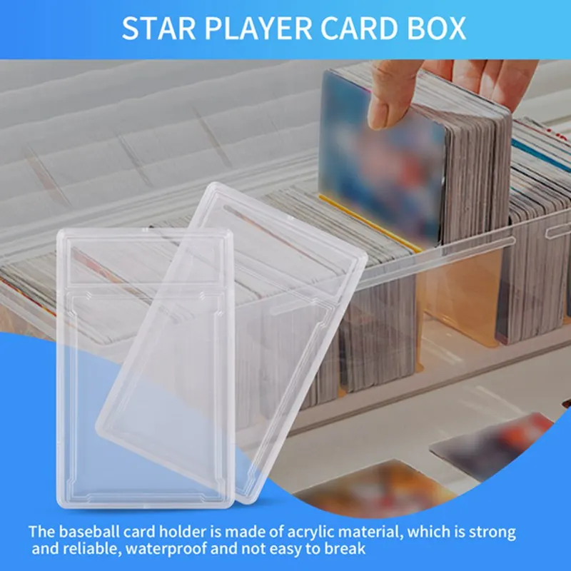 

A04R 10 Pcs Trading Cards Protector Case Acrylic Clear Graded Card Holders with Label Position Hard Card Sleeves