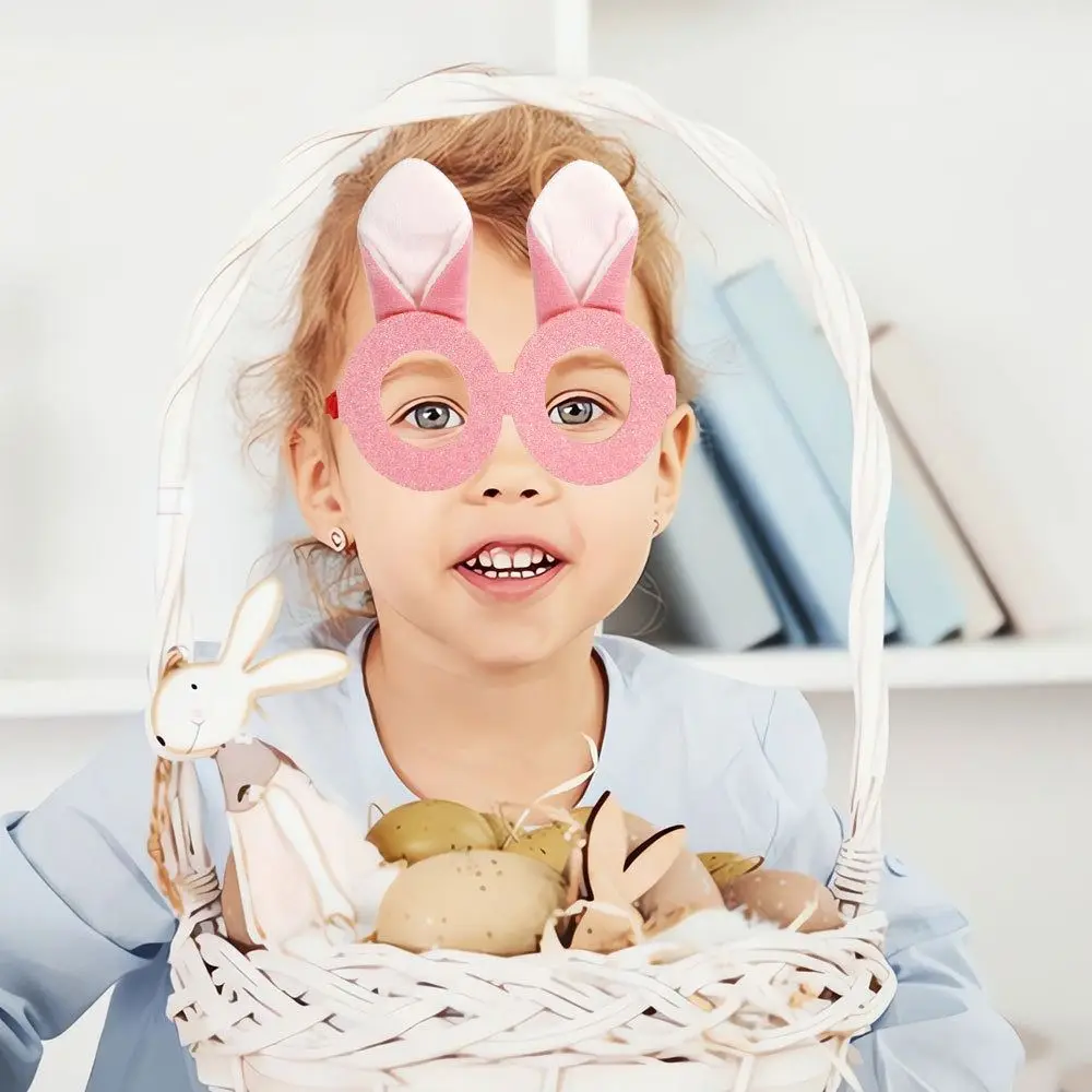 Children's Toys Cute Easter Glasses Frame Handmade Plush Easter Bunny Ears Glasses Exquisite Costume Eyeglasses Easter Supplies