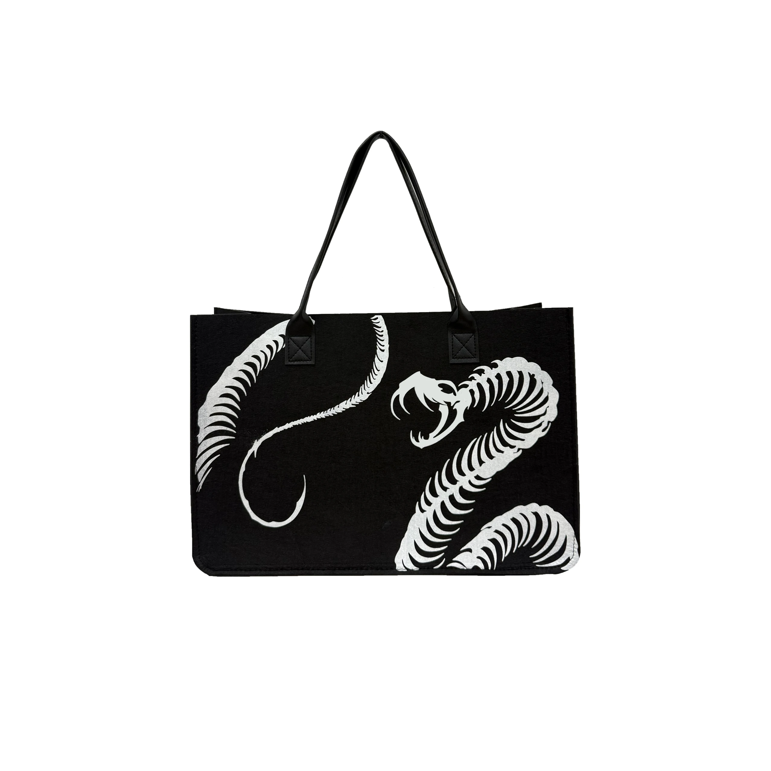 

2025 New Original Fashion New Horizontal Square Snake Bone Pattern Design Large Capacity Handheld Tote Bag For Women Trendy