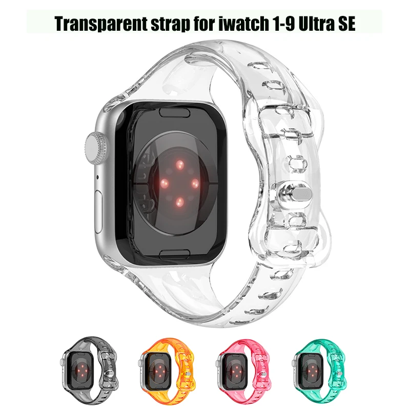 Transparent Small Waist TPU Strap For iwatch Series 123456789 SE Ultra watch Replaceable Strap