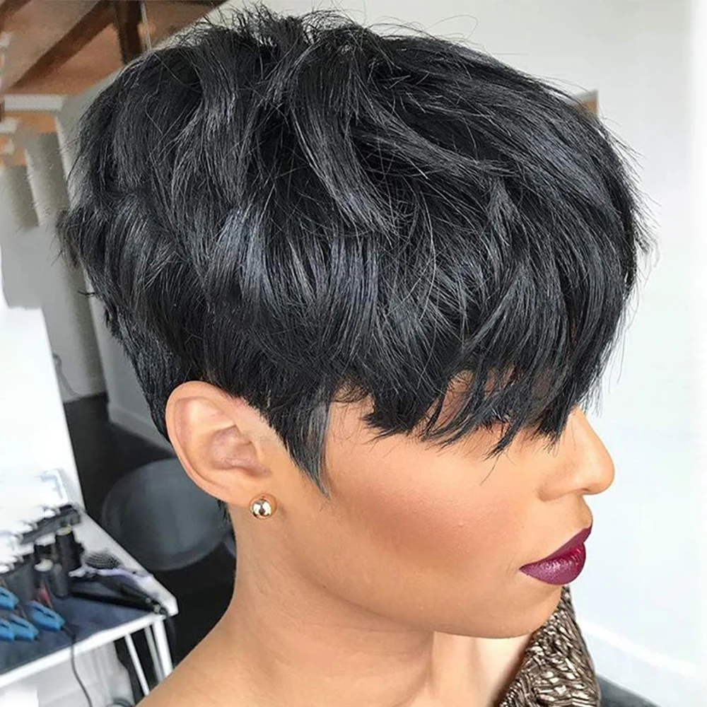 

10-дюймовые короткие черные женские синтетические парики для женщин, естественный вид, парик для повседневного использования, Хэллоуин, Рождество, свадебный бал, вечеринка, косплей