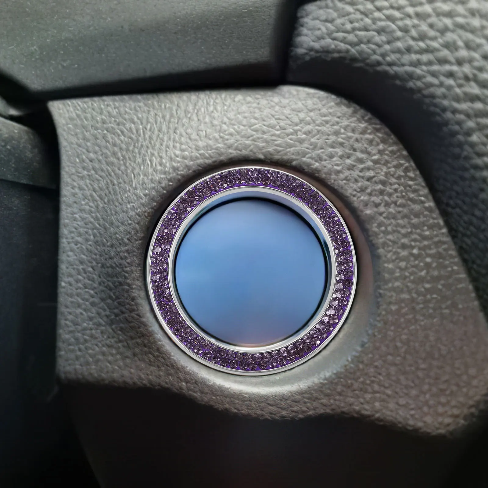 

2Pcs Ignition Rhinestone Car Start Button Cover Zinc Alloy Decoration Bling Sticker For Car Engine Accessories